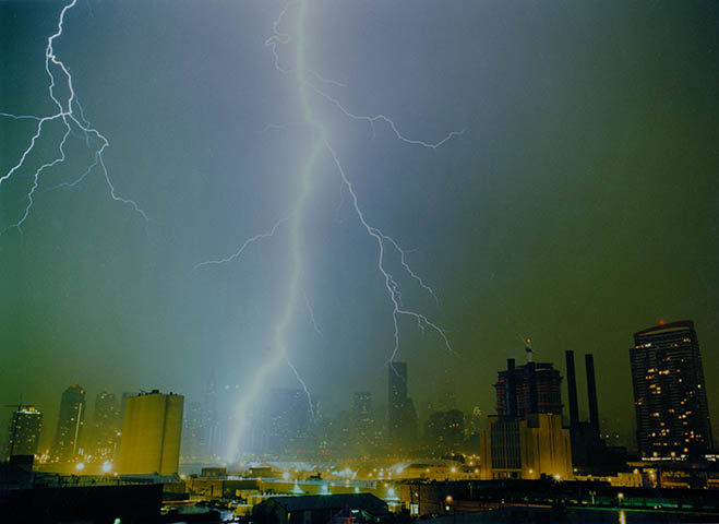 Long Island City Lightning Strike by Greg Geffner
