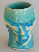 Greg Geffner Ceramic Sculpture. Title: Angel-Devil Beer Mug