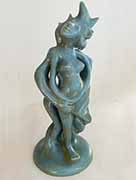 Ceramic Sculpture. Daughter Of Earth And Sky With Ice Blue Glaze by Greg Geffner
