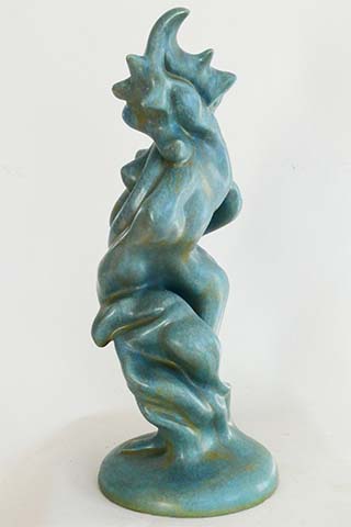 Ceramic Sculpture. Daughter Of Earth And Sky With Ice Blue Glaze by Greg Geffner