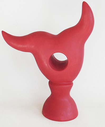 Ceramic Red Heart Sculpture by Greg Geffner - Center