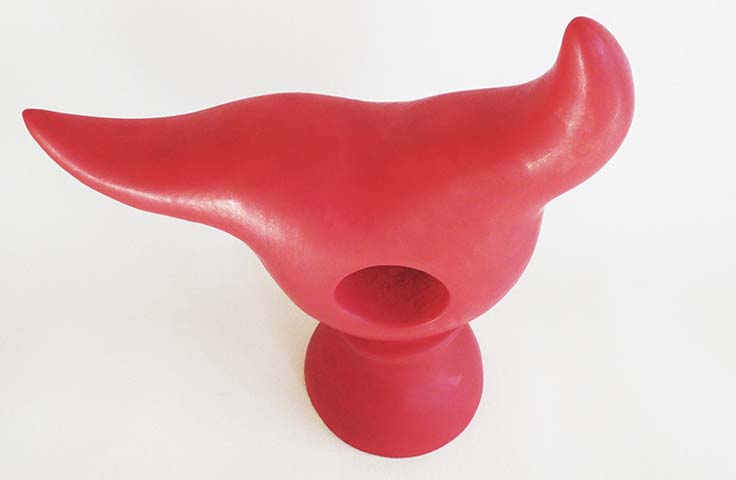 Ceramic Red Heart Sculpture by Greg Geffner - Top