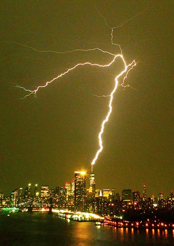 Greg Geffner Photo, World Trade Center Lightning. Sept. 13, 2021, 9:26 PM.