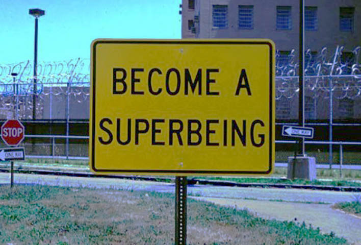 Greg Geffner. Street Sign. Title: Become A Super Being