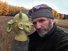 Greg Geffner and Ceramic Devil Sculpture