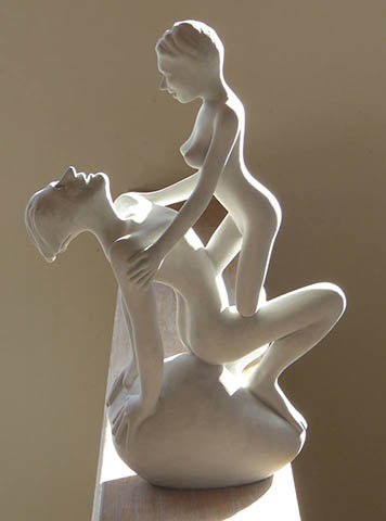 Greg Geffner - Ceramic Sculpture. Title: Two Figures. Right Side.