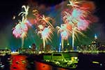 Greg Geffner - Fireworks Above THe New York City Skyline