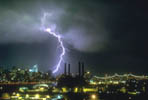 Lightning Behind Schwartz Chemical Plant In Long Island City