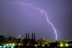 Diagonal Lightning Striking Queensburo Bridge