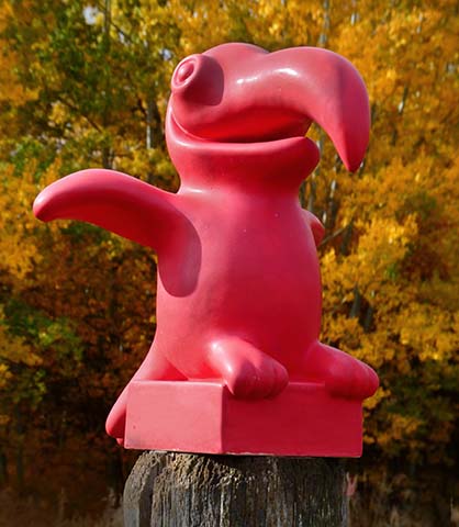 Greg Geffner Ceramic Sculpture. Title: Red Parrot.