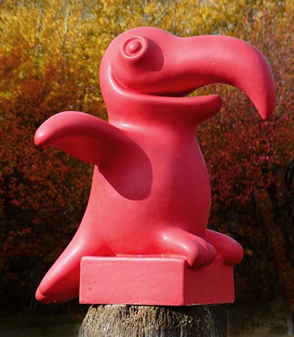 Greg Geffner Ceramic Sculpture. Title: Red Parrot.