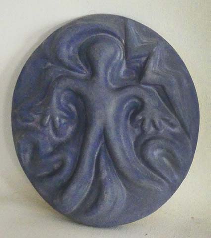 Greg Geffner Ceramic Sculptures. Title: Soul Rising in Blue Glaze.