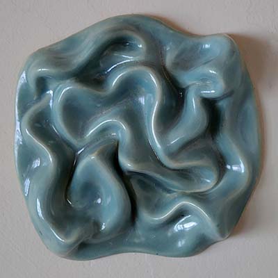 TwistedS quiggles, Ceramic Sculptures by Greg Geffner - Turquoise Gloss