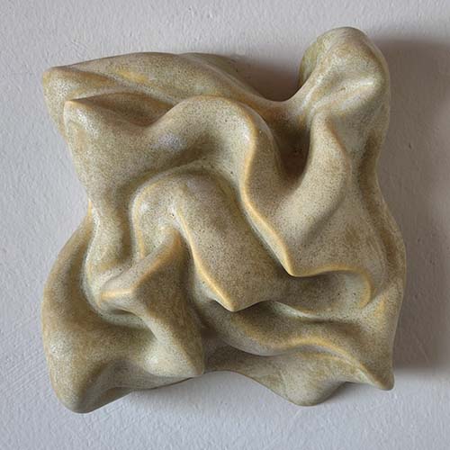 Greg Geffne - Twisted Box Ceramic Sculpture - Ochre