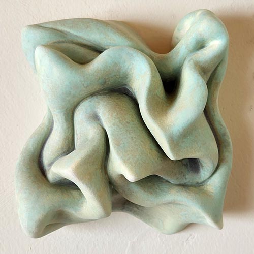 Grweg Geffner - Twisted Box Ceramic Sculpture -Turquoise