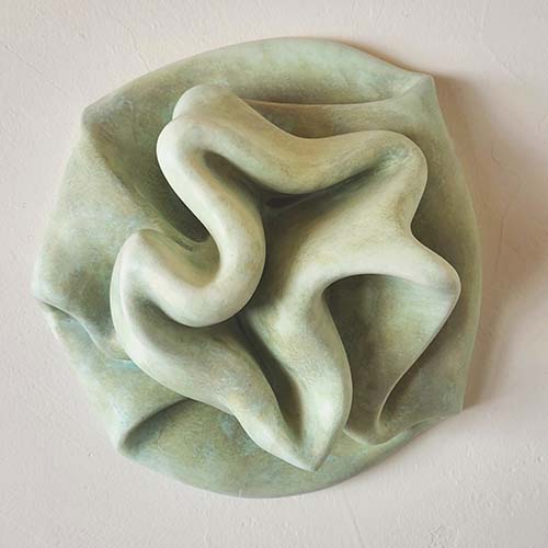 Twisted Flower, Ceramic Sculptures by Greg Geffner - Turquoise