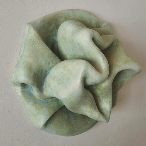 Twisted Flower, Ceramic Sculptures by Greg Geffner - Turquoise