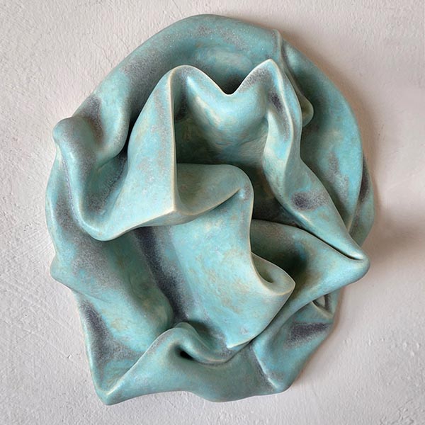 Greg Geffner -Turquoise Crunch, Ceramic Sculpture.