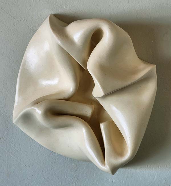 Greg Geffner, Twisted Squished Square, Ceramic Sculpture - Front