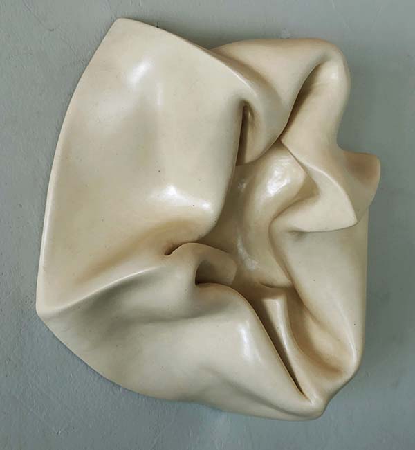 Greg Geffner, Twisted Squished Square, Ceramic Sculpture 