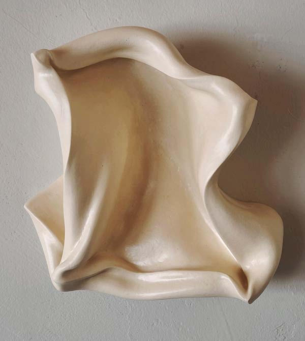 Greg Geffner, Twisted Squished Rectangle, Ceramic Sculpture.- Front